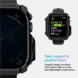 Spigen Rugged Armor, matte black - Apple Watch 10 42mm