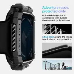 Spigen Rugged Armor, matte black - Apple Watch 10 46mm