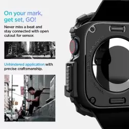 Spigen Rugged Armor, matte black - Apple Watch 10 46mm