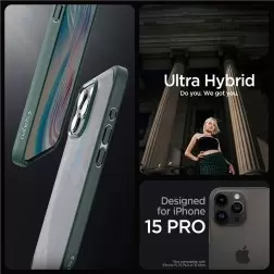 Spigen Ultra Hybrid, šaltas žalias - iPhone 15 Pro