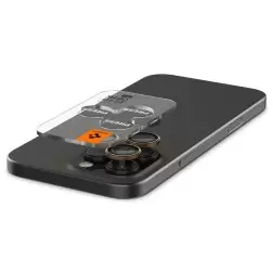 Spigen Glass tR EZ Fit Optik Pro 2 Pack, desert titanium - iPhone 16 Pro/Pro Max