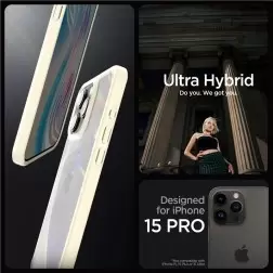 Spigen Ultra Hybrid, tylusis bežas - iPhone 15 Pro