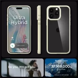 Spigen Ultra Hybrid, tylusis bežas - iPhone 15 Pro