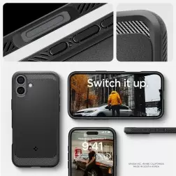 Spigen Rugged Armor MagSafe, matte black - iPhone 16 Plus