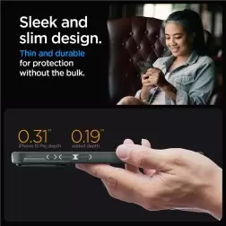 Spigen Optik Armor MagSafe, geltonai žalia - iPhone 15 Pro