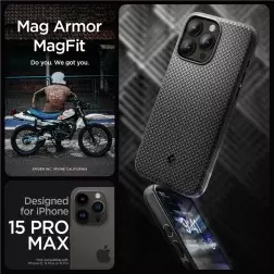 Spigen Mag Armor MagSafe, matinis juodas - iPhone 15 Pro Max