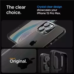 Spigen Crystal Hybrid, matinis juodas - iPhone 15 Pro Max