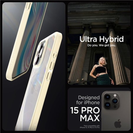 Spigen Crystal Hybrid, mute beige - iPhone 15 Pro Max