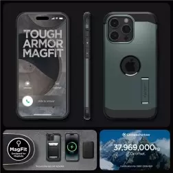 Spigen Tough Armor MagSafe, abyss green - iPhone 15 Pro