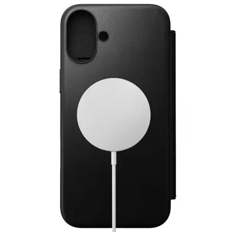Nomad Modern Leather Folio, black - iPhone 16 Plus