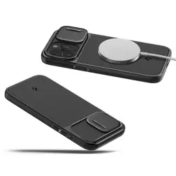 Spigen Optik Armor MagSafe, juoda - iPhone 15 Pro Max