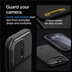 Spigen Optik Armor MagSafe, juoda - iPhone 15 Pro Max