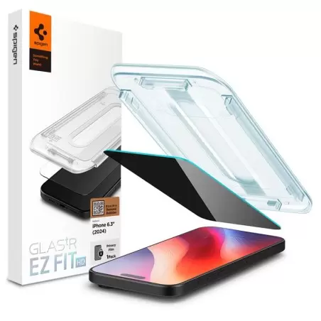 Apsauginis stiklas Spigen Glass tR EZ Fit HD (Privacy) 1 Pack, transparency - iPhone 16 Pro
