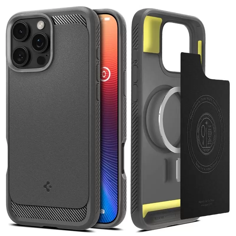 Spigen Rugged Armor MagSafe, gray - iPhone 16 Pro Max