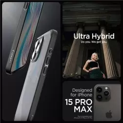 Spigen Ultra Hybrid, frost black - iPhone 15 Pro Max