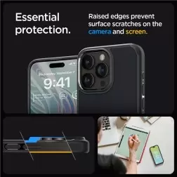 Spigen Ultra Hybrid, šaltas juodas - iPhone 15 Pro Max