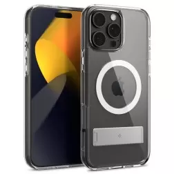 Spigen Caseology Capella MagSafe Kickstand, läpinäkyvä valkoinen hopea - iPhone 6.9" 2024