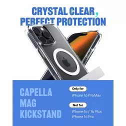 Spigen Caseology Capella MagSafe Kickstand, clear white silver - iPhone 6.9" 2024