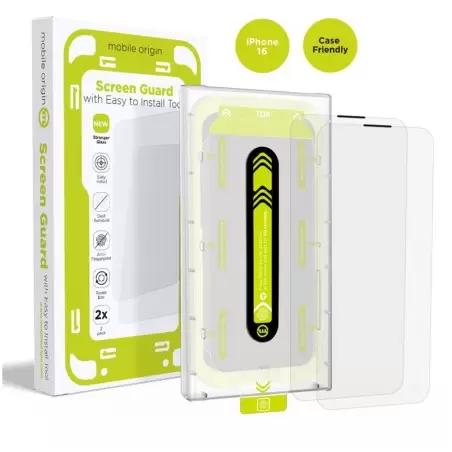 Mobile Origin Screen Guard with easy applicator, 2 pack - iPhone 16