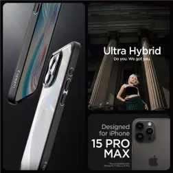 Spigen Ultra Hybrid, matte black - iPhone 15 Pro Max