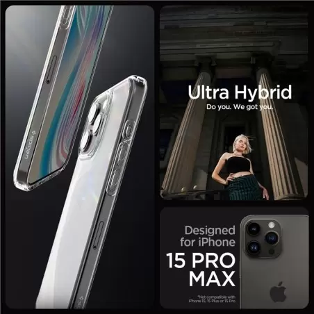 Spigen Ultra Hybrid, frost clear - iPhone 15 Pro Max
