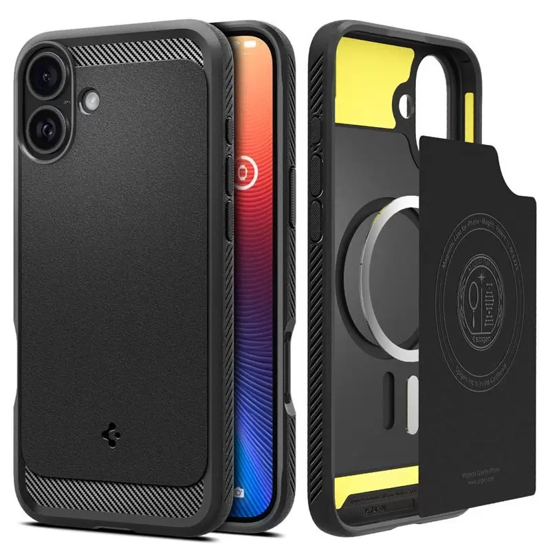 Spigen Rugged Armor MagSafe, matte black - iPhone 16 Plus