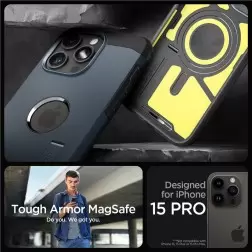 Spigen Tough Armor MagSafe, metalo šiferis - iPhone 15 Pro