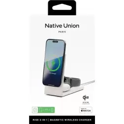 Native Union Rise 3-in-1 Qi2 wireless charger international, sandstone