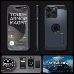Spigen Tough Armor MagSafe, metalo šiferis - iPhone 15 Pro