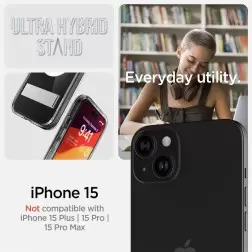 Spigen Ultra Hybrid S MagSafe, kristalas aiškus - iPhone 15