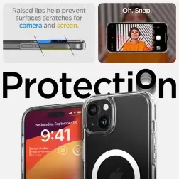 Spigen Ultra Hybrid S MagSafe, kristalas aiškus - iPhone 15