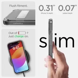 Spigen Ultra Hybrid S MagSafe, kristalas aiškus - iPhone 15