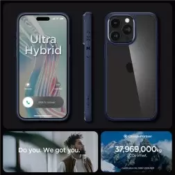 Spigen Ultra Hybrid, navy blue - iPhone 15 Pro Max