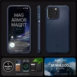 Spigen Mag Armor MagSafe, tamsiai mėlyna - iPhone 15 Pro Max