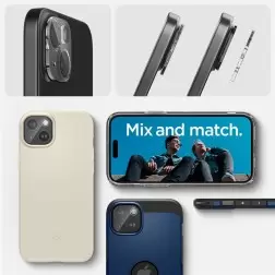 Spigen Glass tR Optik 2 paketėlio, kristalai skaidrus - iPhone 15/15 Plus/14/14 Plus