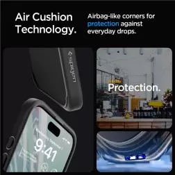 Spigen Crystal Hybrid, matinis juodas - iPhone 15 Pro