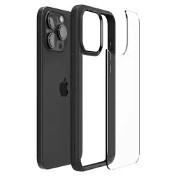 Spigen Crystal Hybrid, matinis juodas - iPhone 15 Pro
