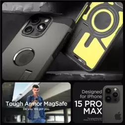 Spigen Tough Armor MagSafe, ginklainis - iPhone 15 Pro Max