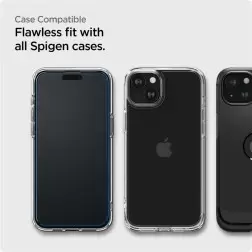 Ekrano apsauga Spigen Glass tR AlignMaster 2 Pack, FC Black - iPhone 15 Plus