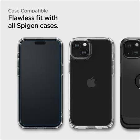 Spigen Glass tR AlignMaster 2 Pack, FC Black - iPhone 15 Plus