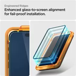 Spigen Stiklas tR AlignMaster 2 paketas, FC Juoda - iPhone 15 Plus