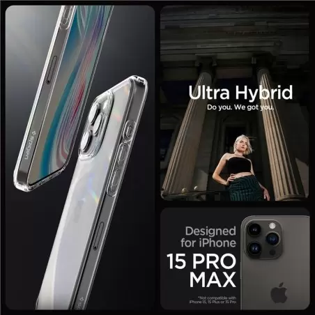Spigen Crystal Hybrid, crystal clear - iPhone 15 Pro Max