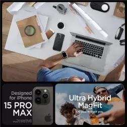 Spigen Ultra Hybrid MagSafe, šaltas juodas - iPhone 15 Pro Max