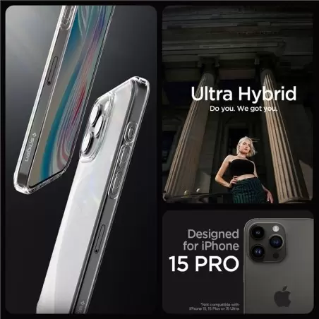Spigen Ultra Hybrid, frost clear - iPhone 15 Pro