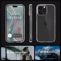 Spigen Ultra Hybrid, šaltas skaidrus - iPhone 15 Pro