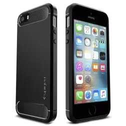 Spigen Rugged Armor, black - iPhone SE 2016/5s/5