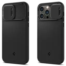 Spigen Optik Armor MagSafe, juoda - iPhone 14 Pro Max