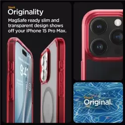 Spigen Ultra Hybrid MagSafe, frost deep red - iPhone 15 Pro Max