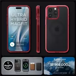 Spigen Ultra Hybrid MagSafe, šaltas gilus raudonas - iPhone 15 Pro