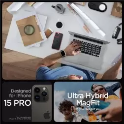 Spigen Ultra Hybrid MagSafe, šaltas gilus raudonas - iPhone 15 Pro
